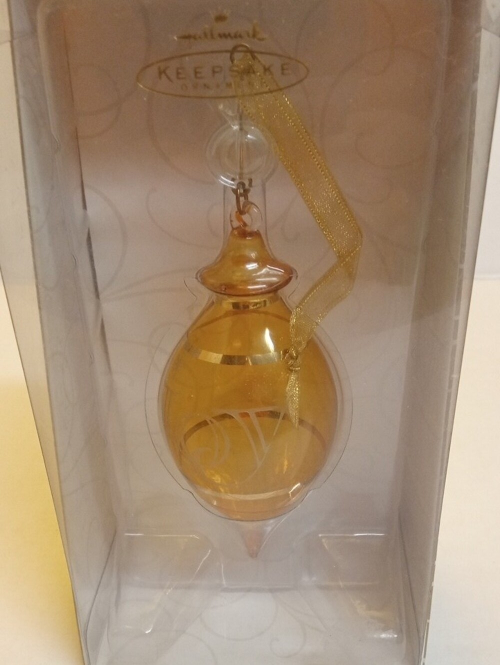 2002 Ornament Hallmark Keepsake "Perfect Harmony - Joy" Amber glass ornament
